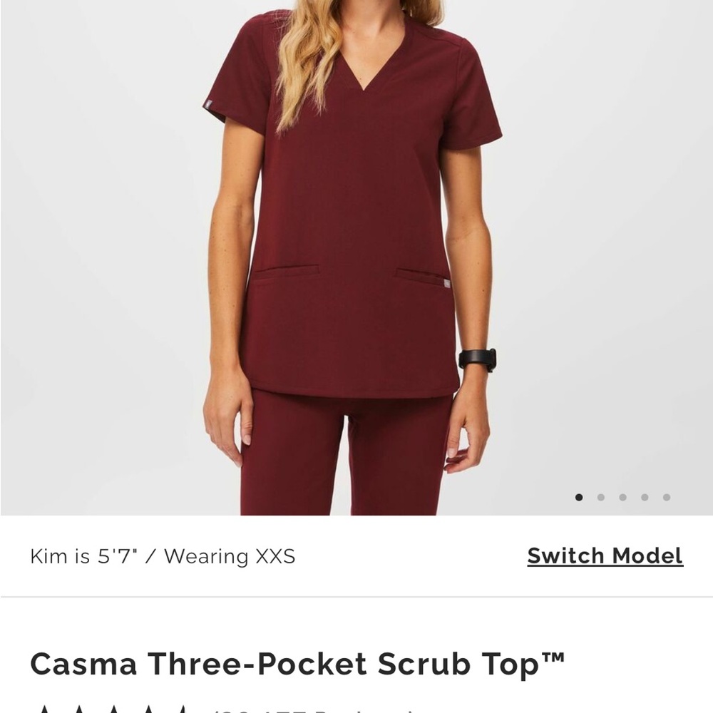 Figs Scrubs in maroon